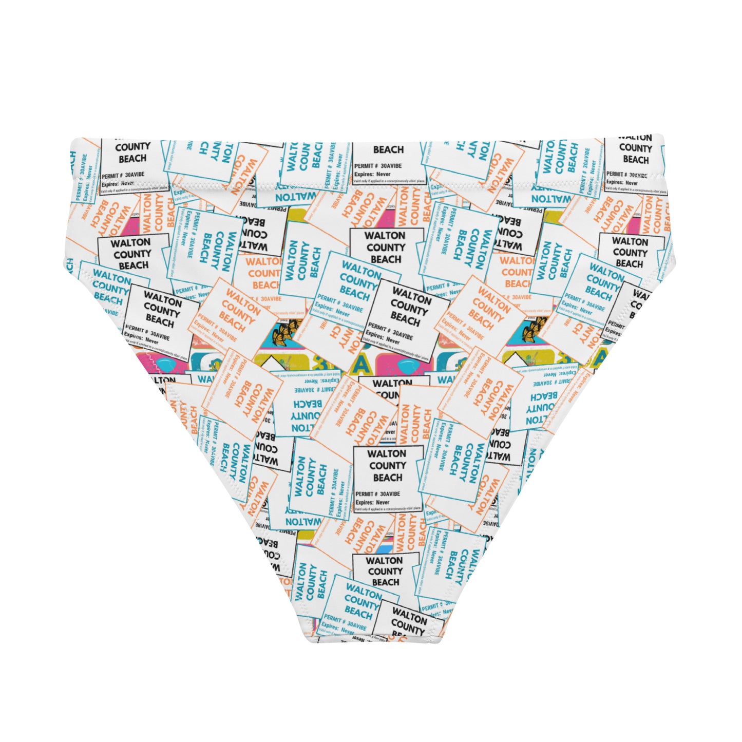 Recycled high-waisted bikini bottom