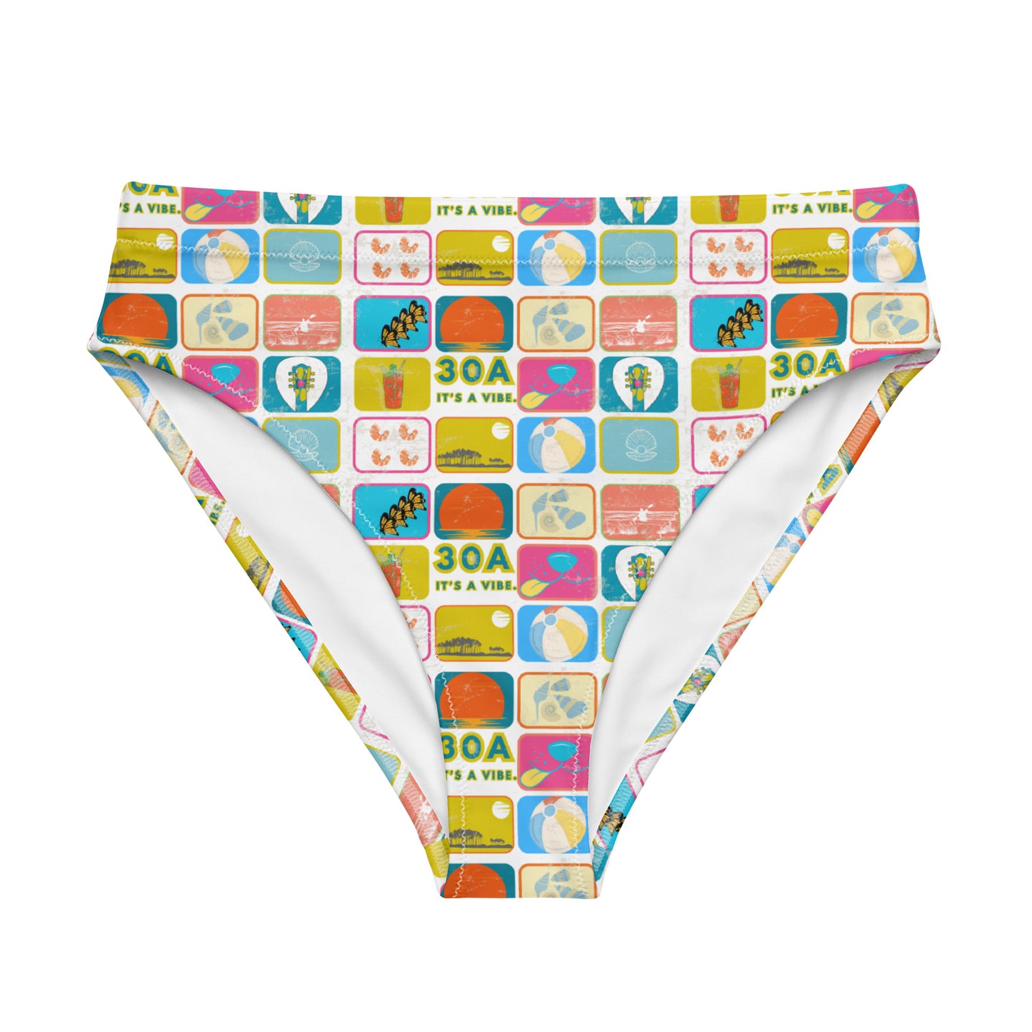 Recycled high-waisted bikini bottom